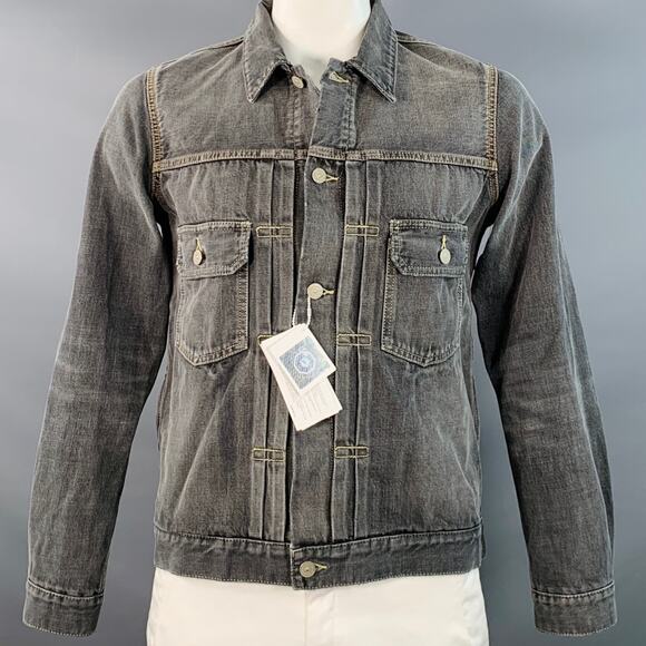 VISVIM Size L DMGD Black Wash Selvedge Denim Trucker Jacket - Picture 1 of 7